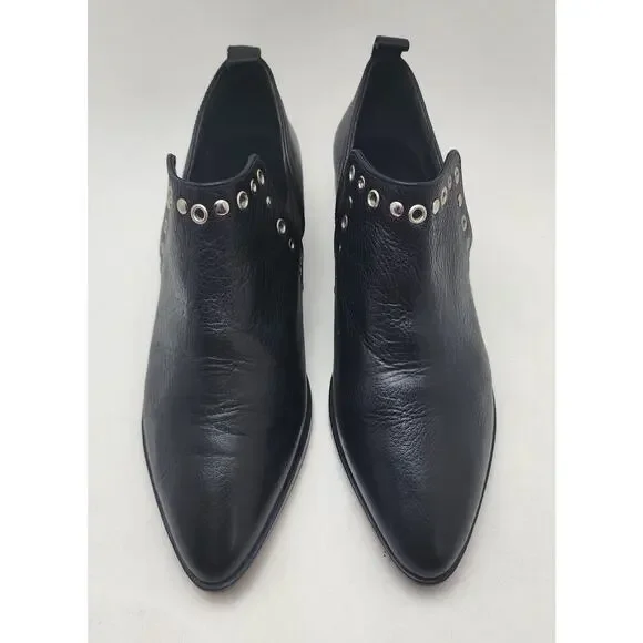Rebecca Minkoff ANNETTE" LEATHER Studded Booties Women's 8 Black - Picture 4 of 16